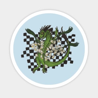 Checkered Green Dragon Magnet